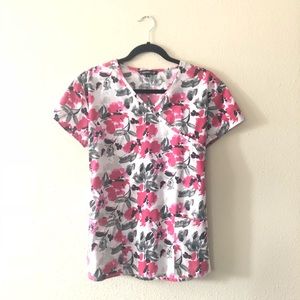 Women’s Mock Wrap Scrub Top with Adjustable Waist